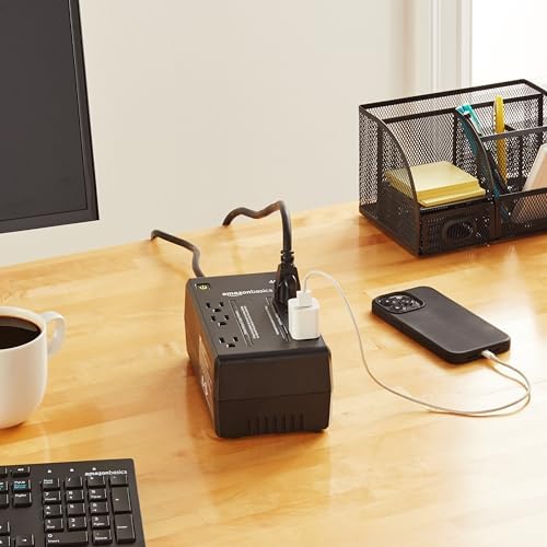 Amazon Basics UPS Battery Backup & Surge Protector, 400VA/255W, 6 Outlets, Uninterruptible Power Supply, Small Compact Size, Black - Image 7