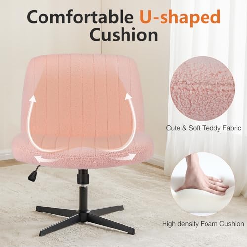 Sweetcrispy Criss Cross Office Chair, Vanity Chair No Wheels - Image 4