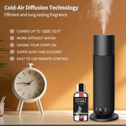 Smart Waterless Essential Oil Diffuser, Scent Air Diffuser with Roy Tranquility Oil Set for Homes Offices Hotels, Covers Up to 1000 Sq.Ft, Adjustable Mist & Timer - Image 7