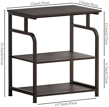Unionly Large Rolling Printer Stand with Height Adjustable Shelf and Wheels - Image 6