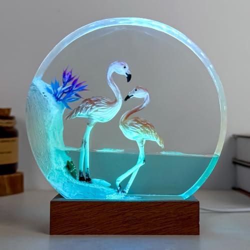Flamingo Resin Lamp, Handmade Resin Night Light for Home Office Room Decor - Image 4