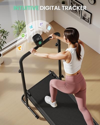 AKLUER Dual Flywheel Manual Treadmill - Foldable Non-Electric for Home/Gym - Image 3