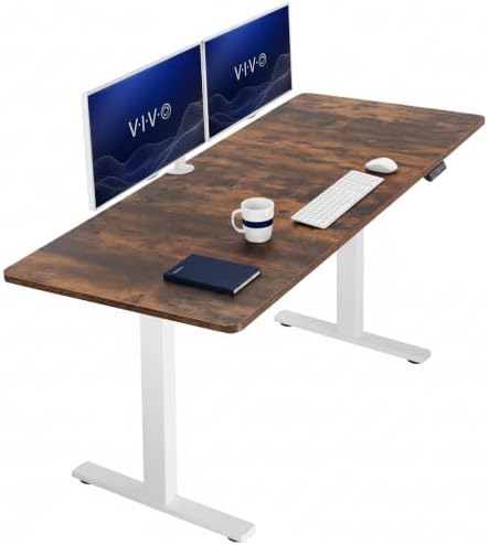 VIVO Rustic Vintage Brown 71 x 30 in Standing Desk, DESK-KIT-1W7N by VIVO
