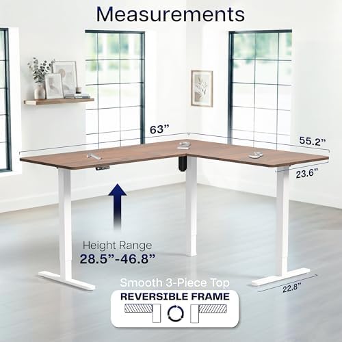 VIVO Dark Walnut 63 x 55 in Corner Standing Desk, DESK-E3CTWD - Image 5