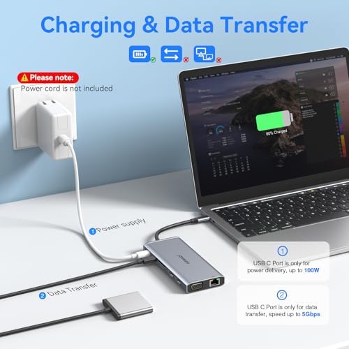 USB C Docking Station Dual Monitor Triple Display USBC Hub Multiple Adapter - Image 5