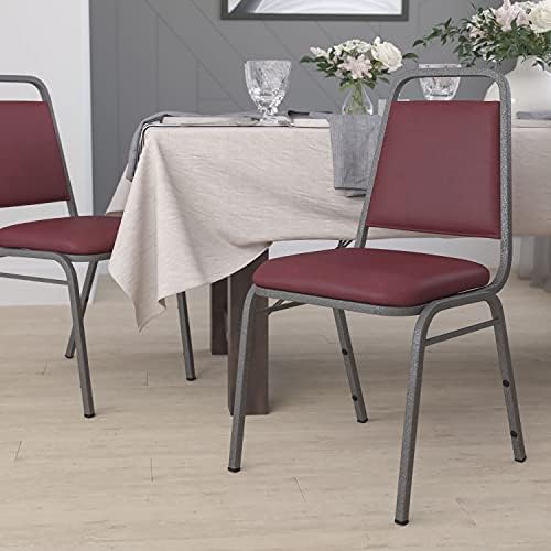 Flash Furniture Hercules Trapezoidal Back Stackable Banquet Chair, Burgundy - Image 2