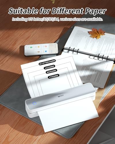 iDPRT Portable Thermal Printer, MT610 Pro Wireless for Travel, 300DPI Bluetooth Inkless Printer Support 8.5" X 11" US Letter& A4&A5 Thermal Paper for Home, Compatible with iOS, Android, Laptop, White - Image 5