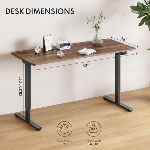 FLEXISPOT 63"x28" Electric Standing Desk, Black Walnut - Image 2