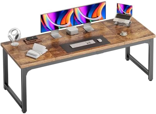 63 x 19.7 Inch Computer Desk, 0.95'' Thicker, Heavy Duty, Rustic Brown by PRAISUN