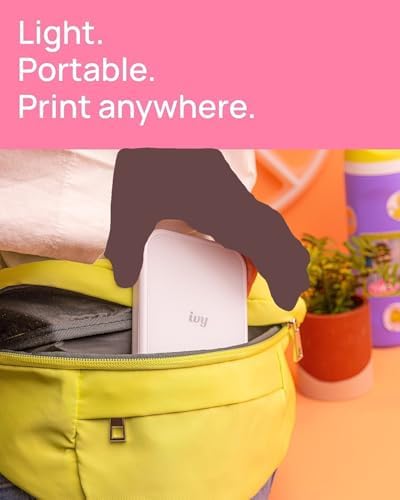 Canon Ivy 2 Mini Photo Printer (Pure White) - Bluetooth, Print from iOS & Android Devices, Bundle Incl. 110 Zink Sticky-Back Prints, LED Light Bar, Protective Case, and USB Cable - Image 3