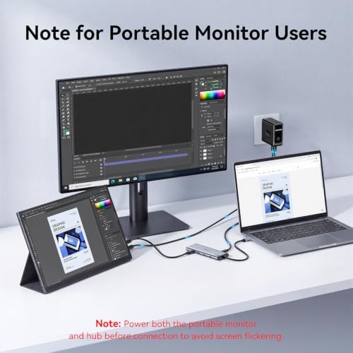 MOKiN USB C Splitter for Dual Monitors 4K@60Hz DP Alt Mode for Laptops - Image 4
