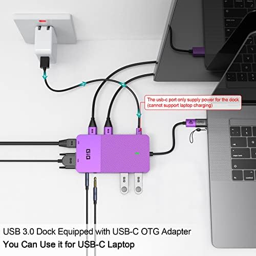 USB 3.0 Docking Station Dual Monitor,2*HDMI HUB Displaylink Dock for Laptop - Image 6