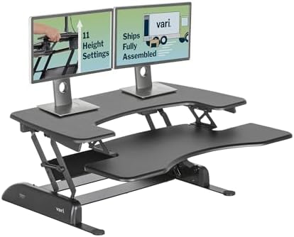 Vari VariDesk Pro Plus 36 - Adjustable Desk Converter with 11 Height Settings - Laptop Sit Stand Desk Riser for Home Office, Table Tops, Workspace - Fully Assembled with Spring Loaded Lift - Black by Unknown