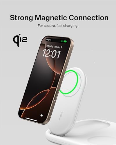 Belkin Qi2 Magnetic Wireless Charging Station, 3 in 1 Foldable Charger - Image 4
