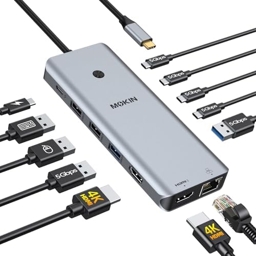 MOKiN USB C Docking Station Dual Monitor 2 HDMI for Dell/HP/Lenovo Laptop by MOKiN