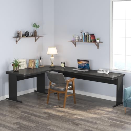 Tribesigns 83-Inch Large L Shaped Desk, Reversible Executive Office Desk, Modern Corner Computer Table Business Workstation for Home Office, Black - Image 5