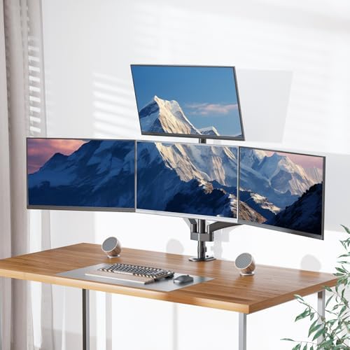 WALI Stacked 4 Monitor Mount for 13-27 inch Screens, 19.8 lbs per Arm - Image 7