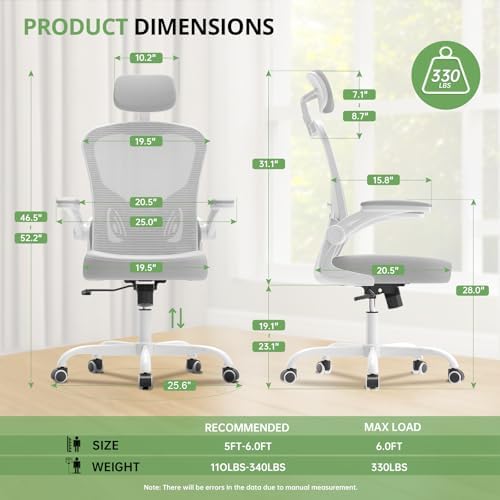 Synorla Office Chair|330LBS Capacity Ergonomic Desk Chair - Image 2
