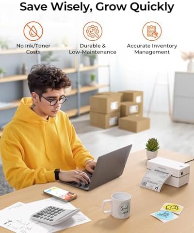 MUNBYN Bluetooth Thermal Label Printer, Wireless 4x6 Shipping Label Printer - Image 4
