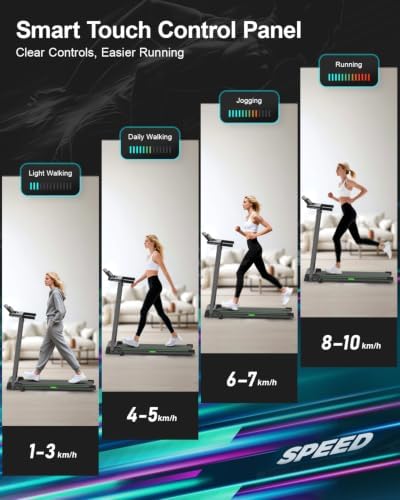 Treadmills for Home, Walking Pad with Incline, Caminadoras para Hacer Ejercicio, 0.6-6.2 MPH Portable Foldable Under Desk Caminadora, Eléctrica Casa Tredmill, Folding Compact Running Machine - Image 4