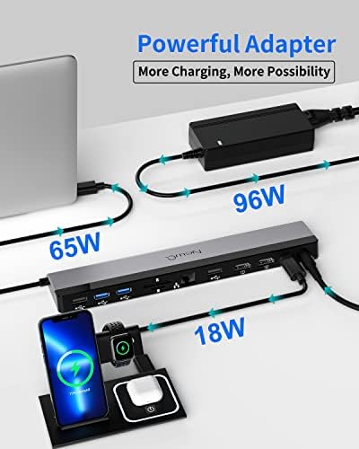 USB C Docking Station Dual Monitor with Power Adapter: NewQ 12-in-1 Thunderbolt 3 | 4 Dock, Dual 4K HDMI, 4 USB, Audio, Ethernet, SD/TF Slot, 18W PD Out, for Mac, HP, Dell, Lenovo, Surface, Asus, Acer - Image 5