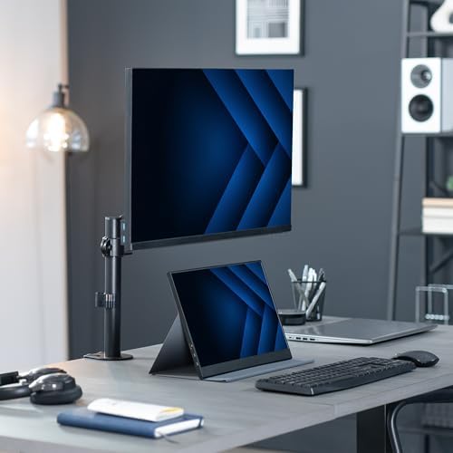 VIVO Single Monitor Arm Mount for 17 to 32 inch Screens - Tension Height Adjustment, Full Articulating Tilt, Swivel, Heavy Duty VESA Stand with Desk C-clamp and Grommet Option STAND-V001K - Image 6