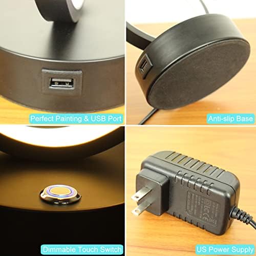 Modern Spiral LED Table Lamp Set of 2, 10W Touch Control Table Lamp with USB Charging Ports, Dimmable 3 Color Modes Bedside Nightstand Desk Lamp Light for Bedroom, Living Room, Office -Black - Image 6