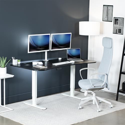 VIVO Black 63 x 32 in Standing Desk, DESK-KIT-2W1B - Image 2