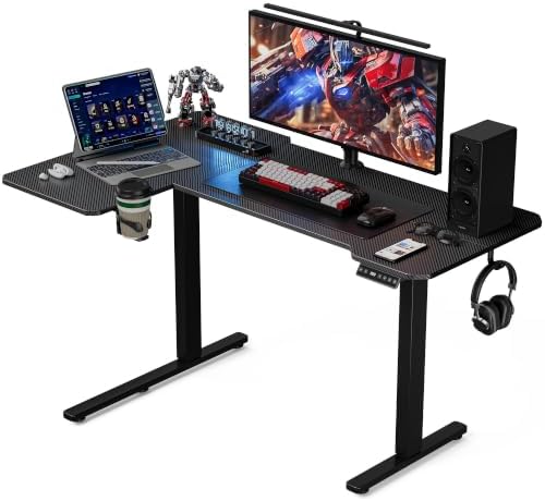 Acrolix L Shaped Electric Standing Desk,43x31.5 Reversible,Black Carbon by Acrolix