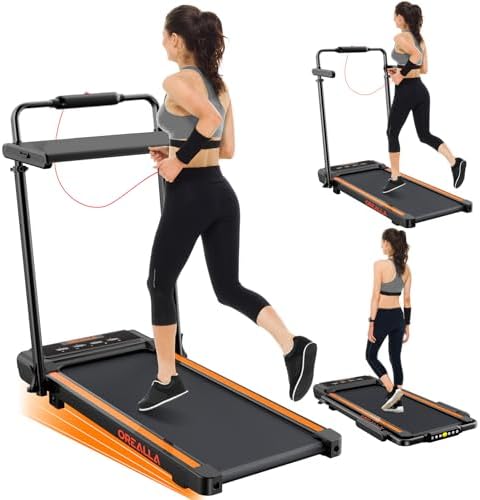 Walking Pad with 12% Incline, Under Desk Walking Pad Treadmill with Handle Bar & Removable Desk Workstation, 3 in 1 3.5HP Foldable Treadmill 300lbs Capacity for Home Office with Remote Control by Orealla