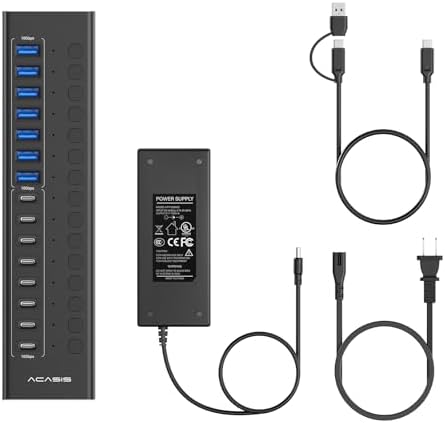 ACASIS 16 Ports Powered USB 3.2 Hub (8 USB-A 3.2 +8 USB-C 3.2), 10Gbps - Image 6