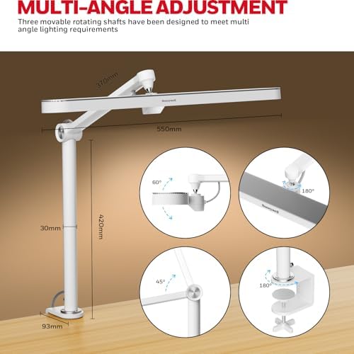 Honeywell 05B02 LED Desk Lamp with Clamp, Task Lamp for Home Office - Image 6