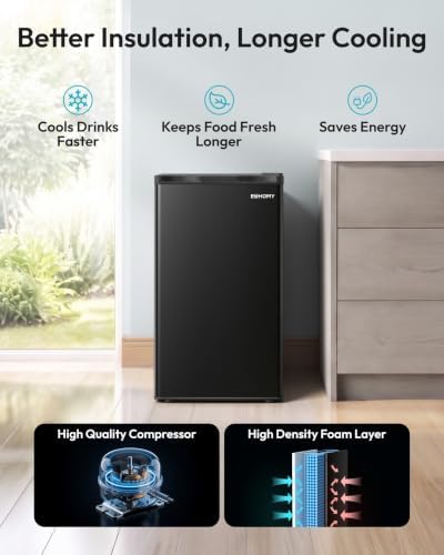 EUHOMY Mini Fridge with Freezer, 3.2 Cu.Ft Compact Refrigerator for Dorm - Image 4