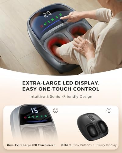 EaseZen Foot Massager with Heat for Neuropathy Plantar Fasciitis Relief - Image 4