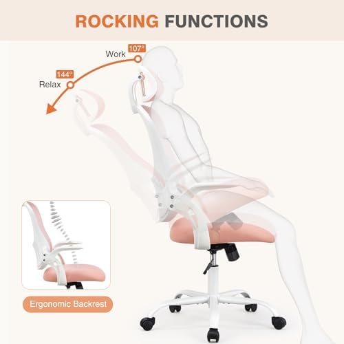 Sweetcrispy Computer Desk Chair, Mesh Office Chair with Lumbar Support - Image 4