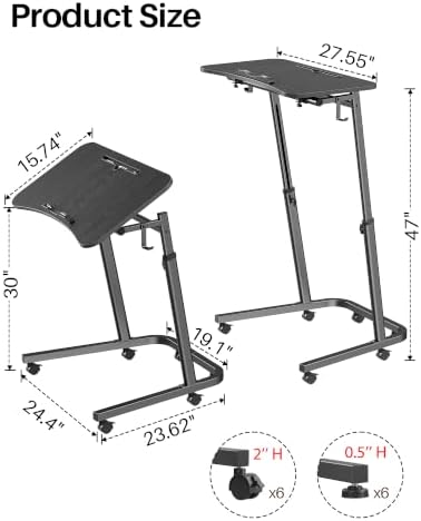 Walking Pad Desk with Tilt Top, Adjustable Standing Desk for Treadmill - Image 2