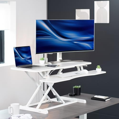 VIVO White 42 in Standing Desk Converter, DESK-V042KW - Image 2