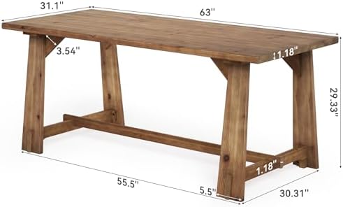 LITTLE TREE 63" Long Large Wood Desks, Farmhouse Office Desk - Image 2
