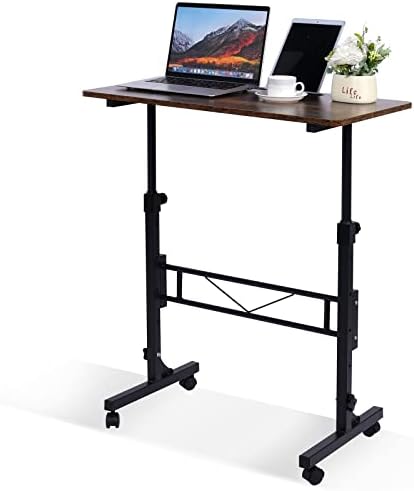 KLSMYHOKI Standing Desk Adjustable Height, Mobile Stand Up Desk with Wheels by KLSMYHOKI