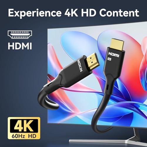 MOKiN HDMI Cable, 3.94ft, 4K@60Hz, High-Speed 4K HDMI 2.0 Cord (18Gbps), 2160p, 48 bit, Compatible with TV/PS7/Xbox/Roku - Image 2