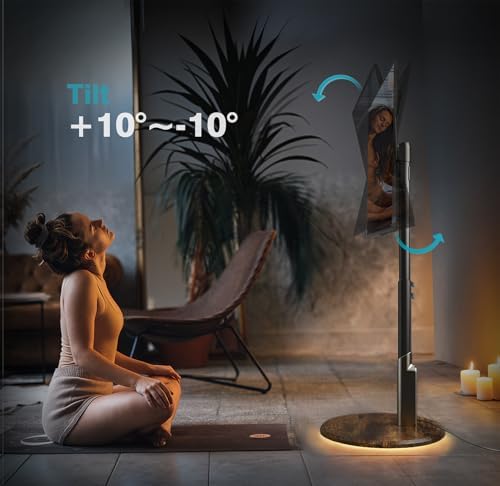 Mobile TV Stand with Power Outlet, Rolling TV Cart for 27-70 Inch OLED LED Monitors, 6 Levels of Height Adjustment, Ambient RGB Lighting on The Bottom Wheels Holds up to 88lbs - Image 3