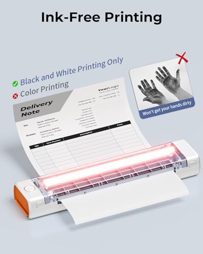 Phomemo Inkless Portable Printer for Travel - Wireless Thermal Printer Compatible with Phone & Laptop, Bluetooth Printers Supports 8.5" X 11" Letter Thermal Paper, Come with Carry Case - Image 6