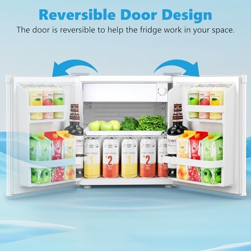 Electactic 1.7 Cu.ft Mini Fridge, Compact Refrigerator, Single Reversible Door, Ultra Quiet, Energy Efficient for Office, Dorm, Bedroom, Apartment, White - Image 4