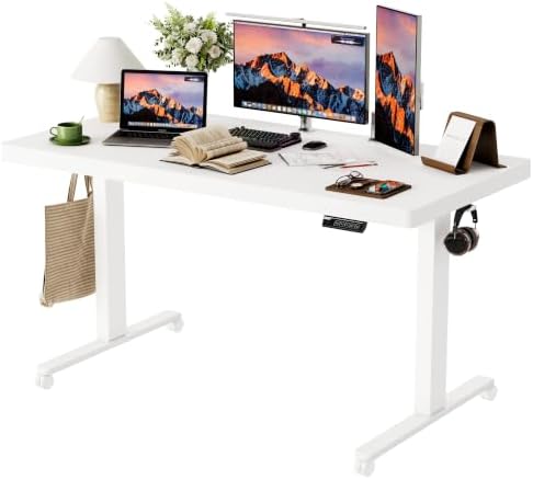 Monomi 55‘’x24 Electric Standing Desk Height Adjustable Sit Stand Up,White by MONOMI