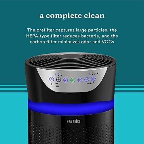 Homedics 5-in-1 UV-C Air Purifier - 360-Degree HEPA Filter for 1,593 Sq Ft, Extra Large Air Purifiers for Bedroom and Home, Essential Oil Pads, Built-In Timer, 5 Speed Settings for Large Rooms, Black - Image 4