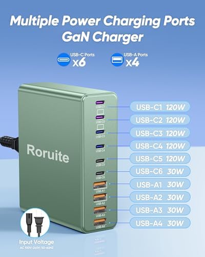 1000W USB C Charging Station, 120W PD GaN5 Super Fast USB C Charger Block - Image 4