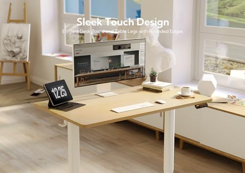 Claiks Electric Height Adjustable Standing Desk, 48x24 Inch, Nature - Image 5