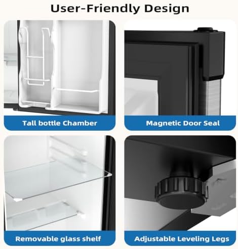 Antarctic Star 3.2 Cu.Ft. Compact Refrigerator,Single Door Mini Fridge with Adjustable Thermostat,Low noise for Apartment,Dorm,Office,STEEL - Image 5