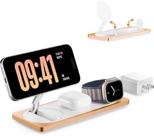 PETINO 3 in 1 Wireless Charging Station for Apple Devices with MagSafe by Petino