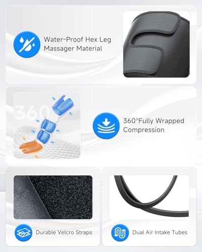 Leg Compression Boots: Foot Massager with 3 Heat 3 Mode 3 Intensity, Black - Image 7
